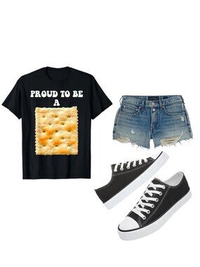 Proud to be a Cracker Crewneck T-Shirt Black Sz M